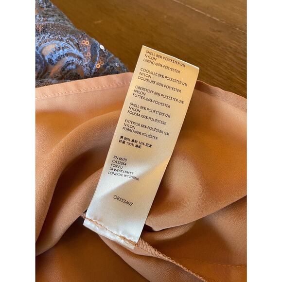 Free People New with Tags Night Shimmer Sequin Lace Mini Dress Size 12 0606O - Picture 6 of 11